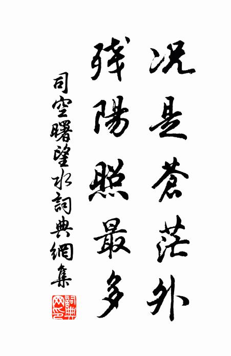 司空曙况是苍茫外，残阳照最多书法作品欣赏