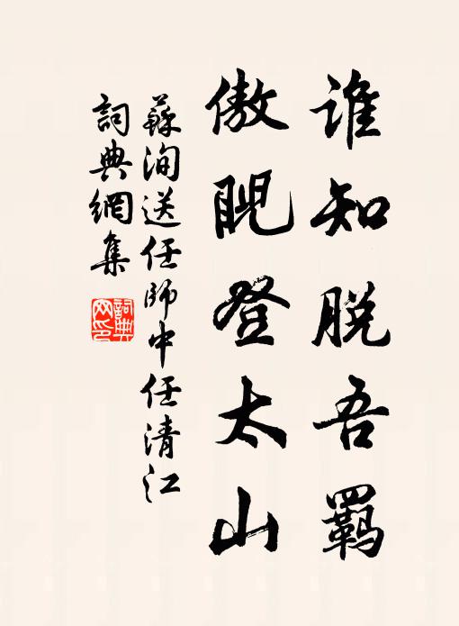 苏洵谁知脱吾羁，傲睨登太山书法作品欣赏