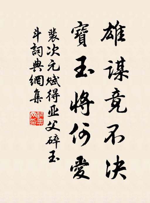裴次元雄谋竟不决，宝玉将何爱书法作品欣赏