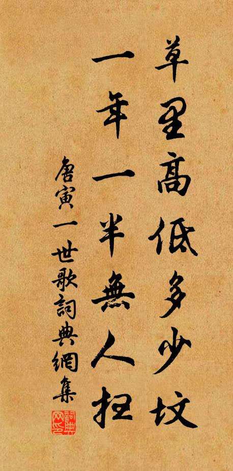 唐寅草里高低多少坟，一年一半无人扫书法作品欣赏