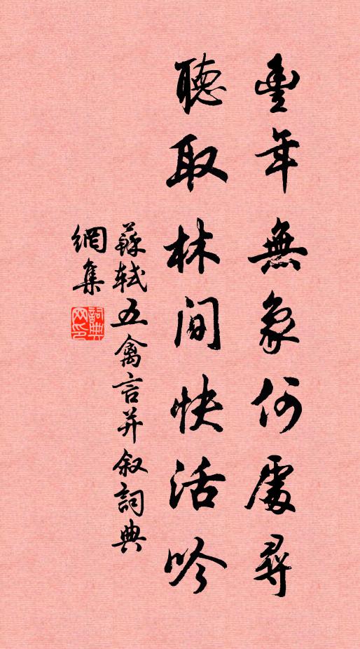 苏轼丰年无象何处寻，听取林间快活吟书法作品欣赏