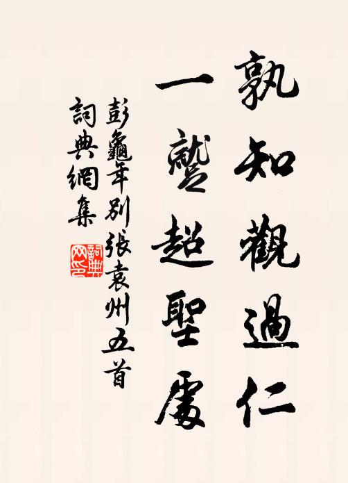 彭龟年孰知观过仁，一蹴超圣处书法作品欣赏
