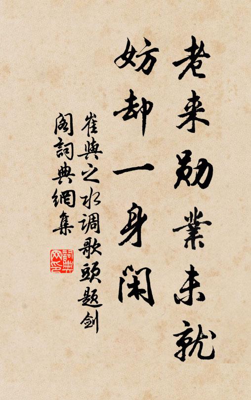 崔与之老来勋业未就，妨却一身闲书法作品欣赏