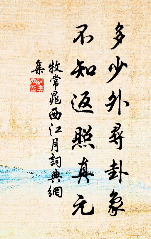 牧常晁多少外寻卦象，不知返照真元书法作品欣赏