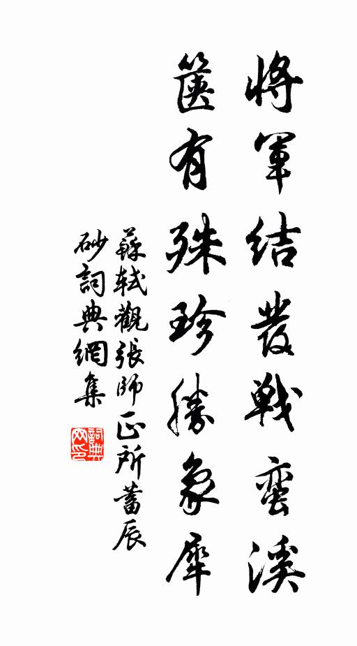 苏轼将军结发战蛮溪，箧有殊珍胜象犀书法作品欣赏