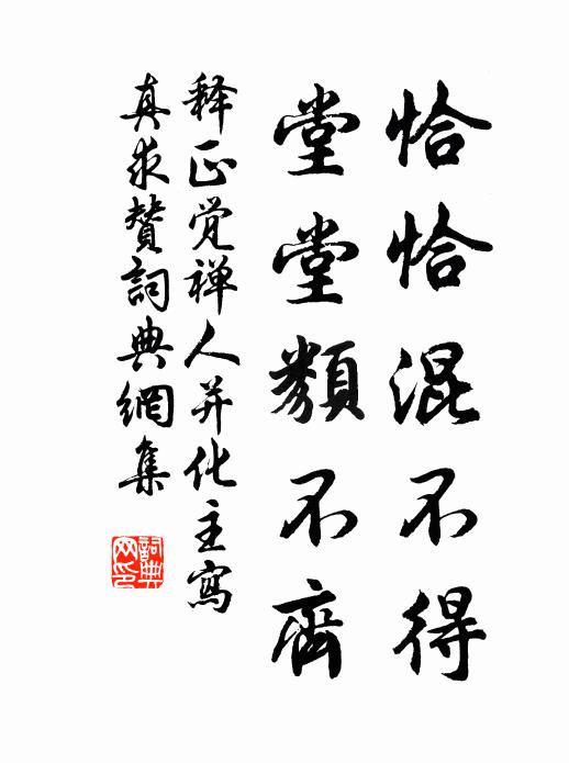 释正觉恰恰混不得，堂堂类不齐书法作品欣赏