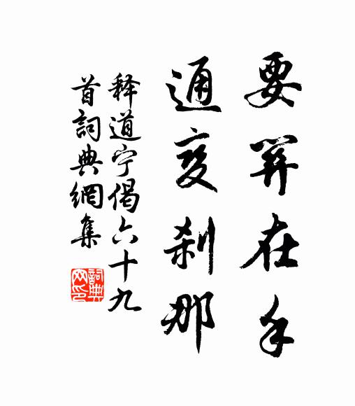 释道宁要关在手，通变刹那书法作品欣赏