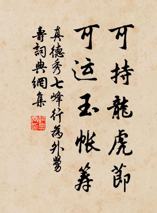 真德秀可持龙虎节，可运玉帐筹书法作品欣赏