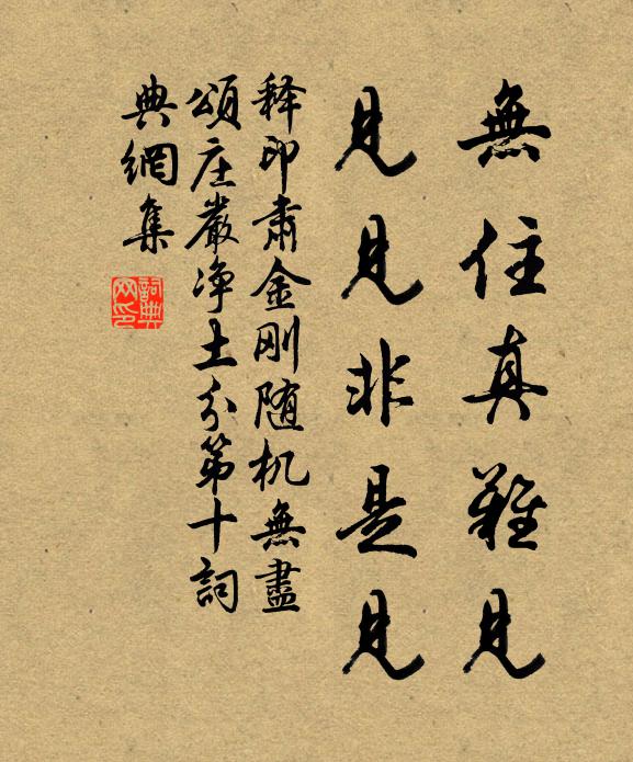 释印肃无住真难见，见见非是见书法作品欣赏