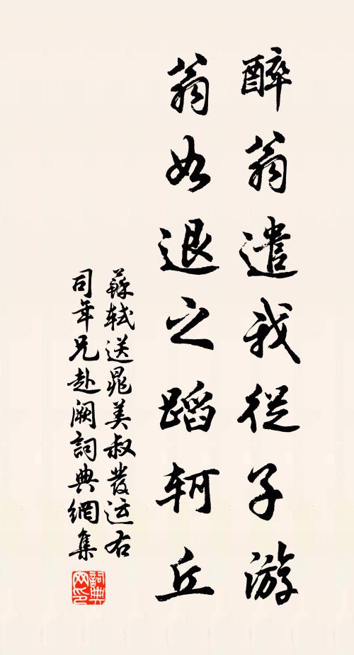 苏轼醉翁遣我从子游，翁如退之蹈轲丘书法作品欣赏