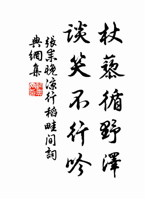 张耒杖藜循野泽，谈笑不行吟书法作品欣赏