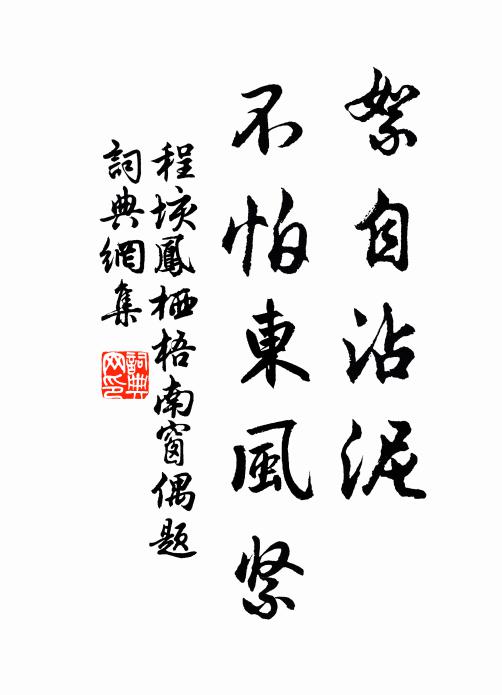 程垓絮自沾泥，不怕东风紧书法作品欣赏