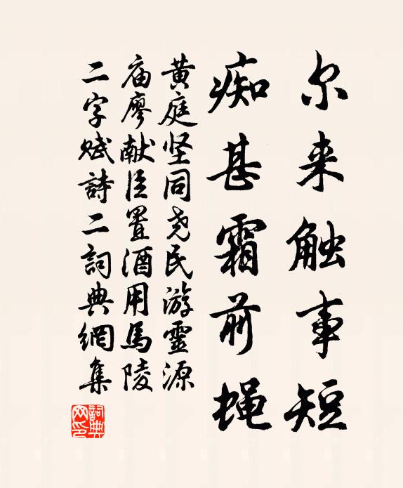 黄庭坚尔来触事短，痴甚霜前蝇书法作品欣赏