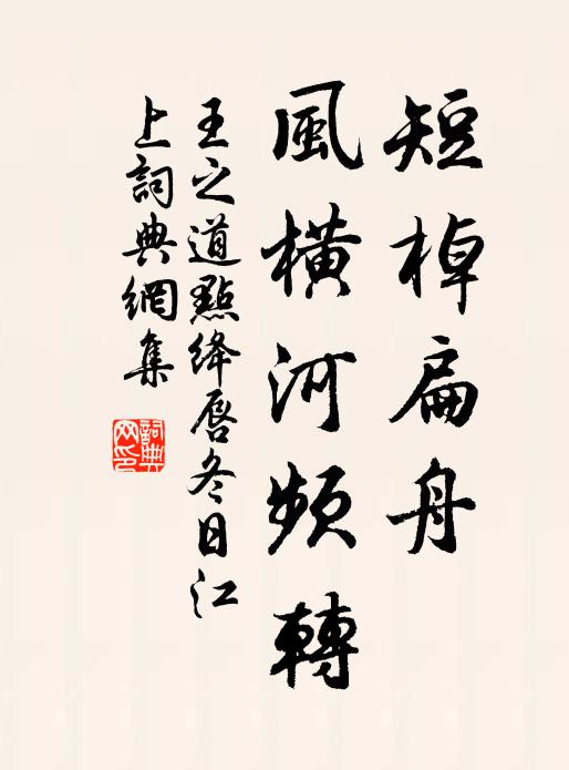 王之道短棹扁舟，风横河频转书法作品欣赏