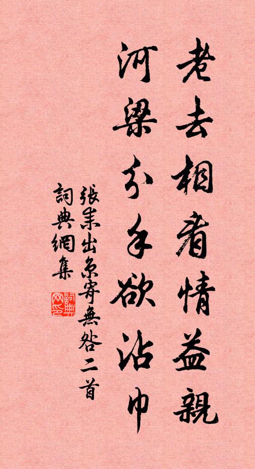 张耒老去相看情益亲，河梁分手欲沾巾书法作品欣赏
