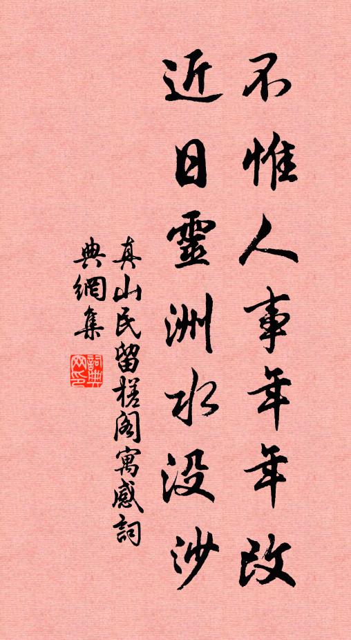 真山民不惟人事年年改，近日灵洲水没沙书法作品欣赏