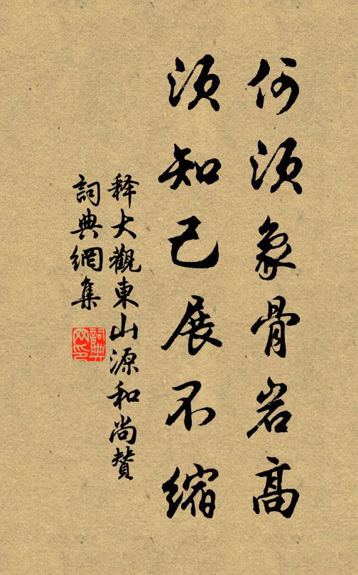 释大观何须象骨岩高，须知己展不缩书法作品欣赏
