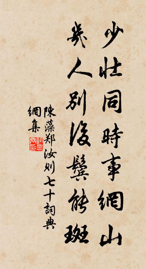 陈藻少壮同时事网山，几人别后鬓能斑书法作品欣赏