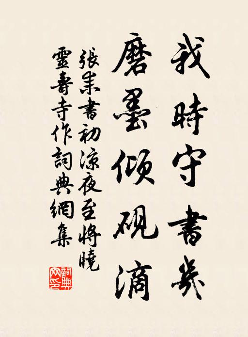 张耒我时守书几，磨墨倾砚滴书法作品欣赏