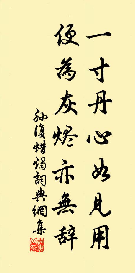 孙复一寸丹心如见用，便为灰烬亦无辞书法作品欣赏