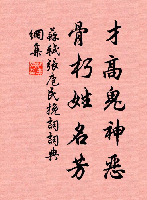 苏轼才高鬼神恶，骨朽姓名芳书法作品欣赏