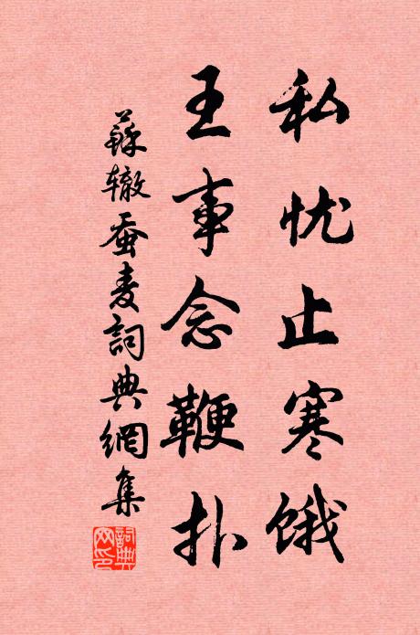 苏辙私忧止寒饿，王事念鞭扑书法作品欣赏