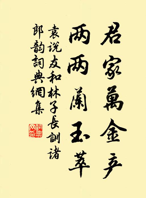 袁说友君家万金产，两两兰玉萃书法作品欣赏