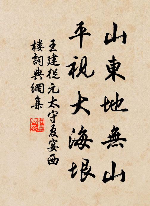王建山东地无山，平视大海垠书法作品欣赏