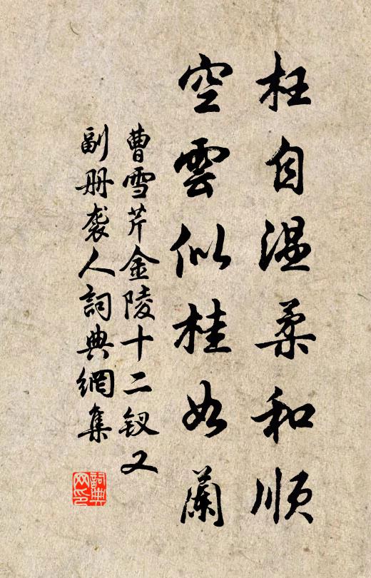 曹雪芹枉自温柔和顺，空云似桂如兰书法作品欣赏