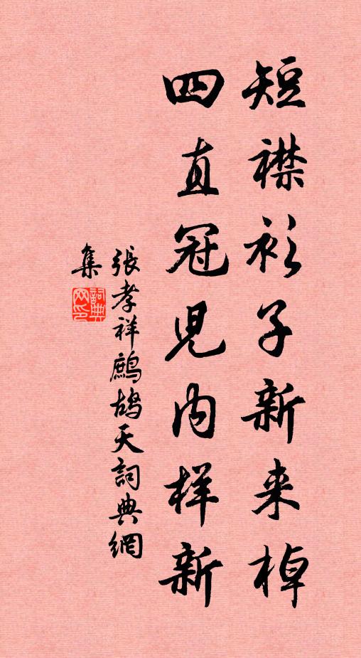 张孝祥短襟衫子新来棹，四直冠儿内样新书法作品欣赏