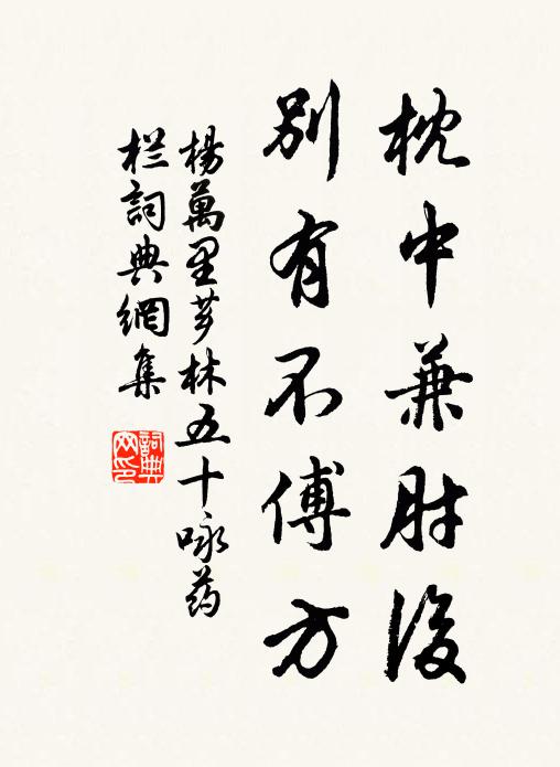 杨万里枕中兼肘后，别有不傅方书法作品欣赏