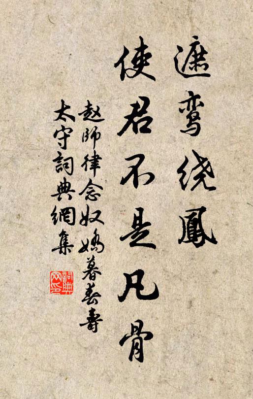 赵师律遮鸾绕凤，使君不是凡骨书法作品欣赏