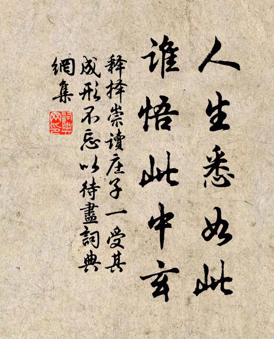 释择崇人生悉如此，谁悟此中玄书法作品欣赏