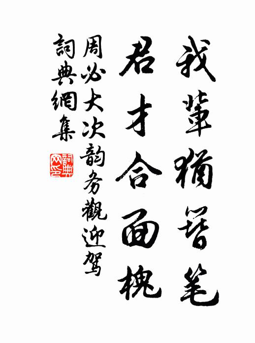 周必大我辈犹簪笔，君才合面槐书法作品欣赏