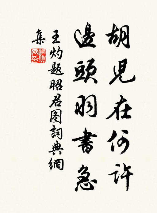 王灼胡儿在何许，边头羽书急书法作品欣赏