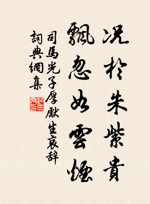 司马光况於朱紫贵，飘忽如云烟书法作品欣赏