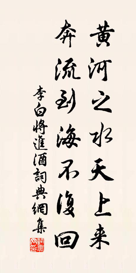 李白黄河之水天上来,奔流到海不复回。书法作品欣赏