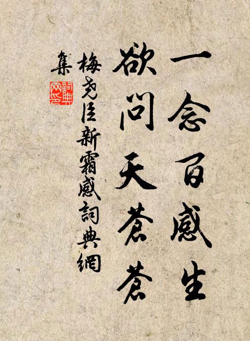 梅尧臣一念百感生，欲问天苍苍书法作品欣赏