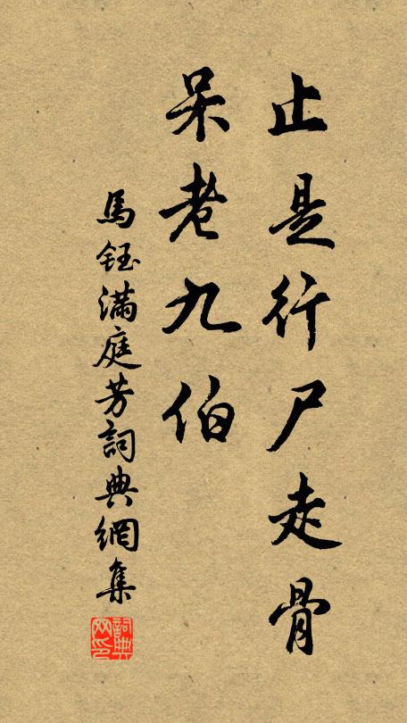 马钰止是行尸走骨，呆老九伯书法作品欣赏