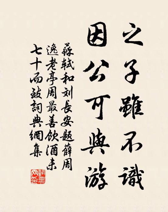 苏轼之子虽不识，因公可与游书法作品欣赏