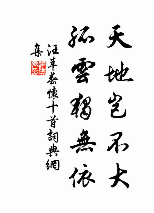 汪莘天地岂不大，孤云独无依书法作品欣赏