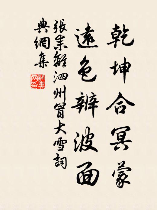 张耒乾坤合冥蒙，远色辨波面书法作品欣赏