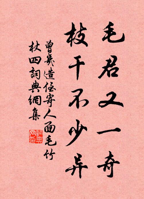 曾几毛君又一奇，枝干不少异书法作品欣赏