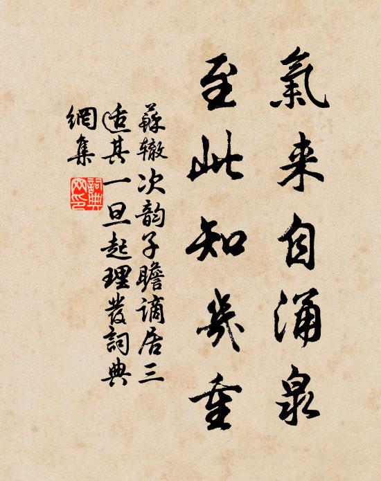 苏辙气来自涌泉，至此知几重书法作品欣赏