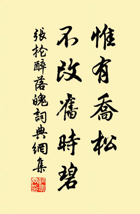 张抡惟有乔松，不改旧时碧书法作品欣赏