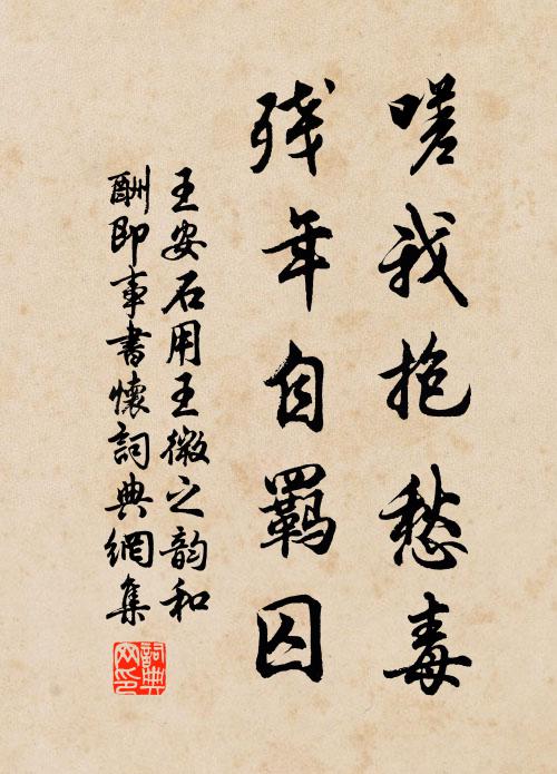 王安石嗟我抱愁毒，残年自羁囚书法作品欣赏