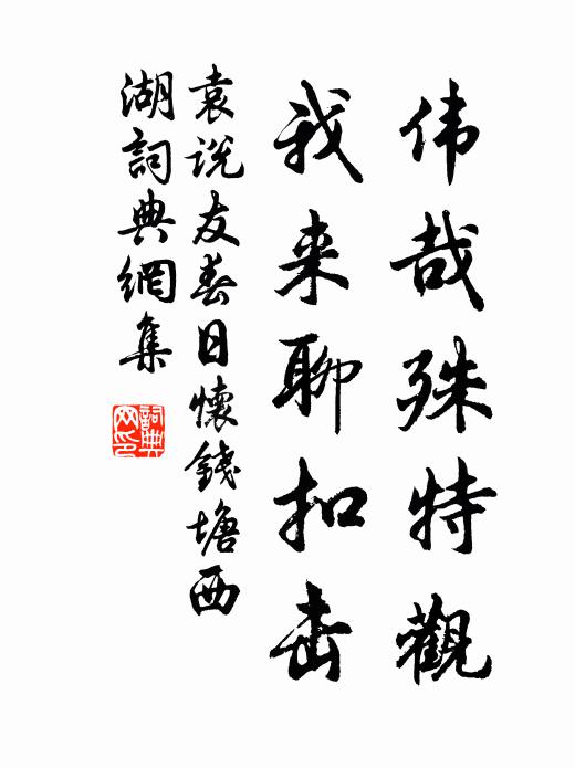 袁说友伟哉殊特观，我来聊扣击书法作品欣赏