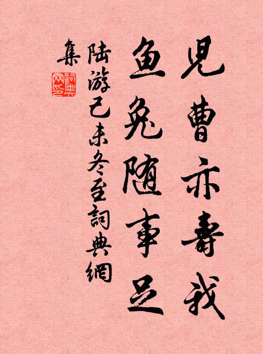 陆游儿曹亦寿我，鱼兔随事足书法作品欣赏