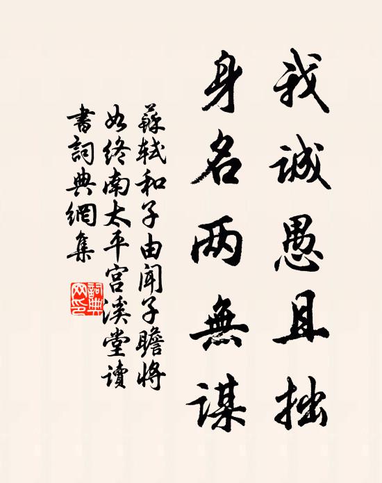 苏轼我诚愚且拙，身名两无谋书法作品欣赏