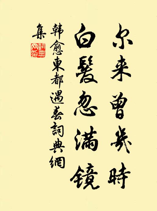 韩愈尔来曾几时,白发忽满镜书法作品欣赏